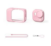 Pufei Étui de protection en silicone avec cordon tour de cou - Accessoire de protection pour caméra de sport - Compatible avec GO 3S Action Pod, Rose, 120.00x45.00x30.00mm/4.72x1.77x1.18inch