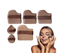 Puff De Poudre Visage,Houppette Poudre Fixante | Réutilisable 6 Pièces Outils De Beauté Pour Application Du Fond De Teint Contour Et Fusion À Domicile Et En Voyage Pour Les Femmes Et Les Filles