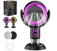 Puff Hide Fan, Puffhide Purifier 3000mAh, Smoke Away Smoke, 2 Speed Wide-Angle Purification (Purple-Plug In)