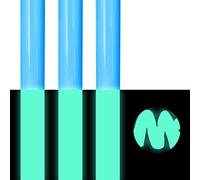 Puff HTV Lot de 3 feuilles de vinyle de transfert thermique bleu phosphorescent 3D, vinyle thermocollant bleu fluo lumineux, flocage bleu, lot de 3 feuilles de vinyle de transfert thermique 25 x 30,5