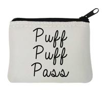 Puff Puff Pass Porte-monnaie en néoprène Blanc 10 x 11 cm