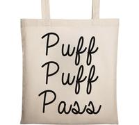 Puff Puff Pass Sac fourre-tout en coton écologique naturel Beige