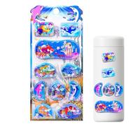 Puff - Stickers à thème animaux créatures marines | autocollant poisson avec relief 3D, pour carnet Scrapbooking, appareil photo, agendas, ordinateur portable, téléphone, gourde porte-stylo