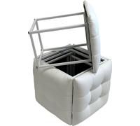 Puff-Transformator 5in1 - 5 tabourets en 1 pouf blanc éco-cuir