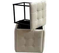 Puff-Transformator 5in1 - 5 tabourets en 1 pouf crème velours 2250