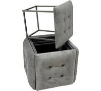 Puff-Transformator 5in1 - 5 tabourets en 1 pouf velours gris