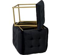 Puff-Transformer 5in1 - 5 tabourets en 1 pouf velours noir