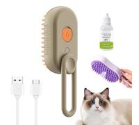 Puffease Spritz Defur Comb, Celery Pets Cat Brush Steam, Puffease Cat Steam Brush, Suitable for Long/Short Hair, Pet Hair Removal Comb with Water Tank, for Pet Grooming (Brown)