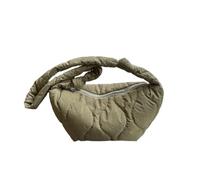 Puffer Shoulder Bag For Women Soft Down Cotton Padded Tote Handbag Purse Quilted Cross Body Solid Color Bubbles Cloud(Green)