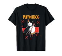 Puffin Rock - T-Shirt Animal Imprimé Noir Casual Unisex Adulte S