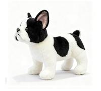 PuffPurrs Bouledogue Français Peluche Vivante, Peluche Réaliste Noir et Blanc Frenchie, Mignon Compagnon Fidèle Cadeau, 26 CM/10 Pouces