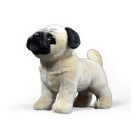 PuffPurrs Carlin Peluche Vivante, Peluche Réaliste Mops, Mignon Visage Plissé Chien Cadeau, 27 CM/10 Pouces