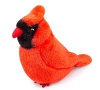 PuffPurrs Jouet en peluche en forme d'oiseau cardinal rouge - Animaux en peluche cardinal du Nord réalistes de 15,2 cm - Poupées d'animaux cardinaux en peluche douce pour vos amis