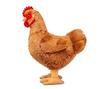 PuffPurrs Peluche de Poule Réaliste Debout 33cm, Animaux en Peluche de Poule Marron, Décoration Maison, Collection Unique pour Enfants