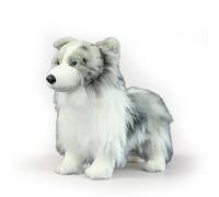 PuffPurrs Peluche réaliste Border Collie Merle, Border Collie Bleu Merle réaliste, Adorable Chien exceptionnellement Intelligent Coussin Cadeau, 23 cm