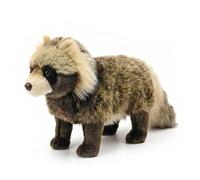 PuffPurrs Peluche Réaliste Chien Viverrin - 30 cm Animal Forestier, Peluche Faune Sauvage Cadeau pour Amoureux De La Nature