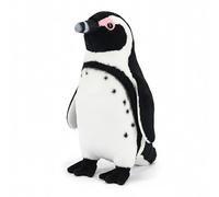 PuffPurrs Peluche réaliste Manchot Africain, Manchot à Masque Facial Noir réaliste, Plumage Noir et Blanc Coussin Cadeau, 29 cm