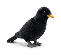 PuffPurrs Peluche Réaliste Merle Noir - 33 cm Oiseau De Jardin, Peluche Oiseau Chanteur Cadeau pour Amoureux De La Nature