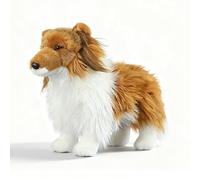 PuffPurrs Peluche réaliste Sheltie, Chien de Berger des Shetland réaliste, Adorable Chien Pastoral Coussin Cadeau, 23 cm