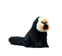 PuffPurrs Peluche Réaliste Singe Capucin, Teddy Réaliste Visage Blanc Fourrure Noire, Joli Coussin Capucin Cadeau, 42 cm/16 Pouces