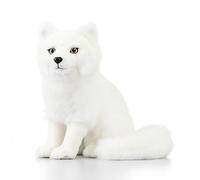 PuffPurrs Peluche Renard Arctique Réaliste, Doux et Moelleux, Cadeau Unique de Collection, 27CM/10 Pouces