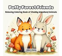 Puffy Forest Friends: Relaxing Coloring Book of Chubby Woodland Animals