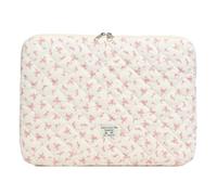 Puffy - Housse matelassée pour ordinateur portable, housse de transport rembourrée et moelleuse, motif floral, compatible avec ordinateur portable de 11/13/15"