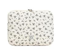 Puffy - Housse matelassée pour ordinateur portable, housse de transport rembourrée et moelleuse, motif floral, compatible avec ordinateur portable de 11/13/15"