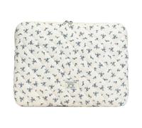 Puffy - Housse matelassée pour ordinateur portable, housse de transport rembourrée et moelleuse, motif floral, compatible avec ordinateur portable de 11/13/15"
