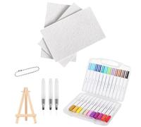 Puffy Kit de peinture 3D Magic Puffys - Kit de peinture 3D en mousse avec 12 marqueurs de couleur et mini chevalet pour texture en mousse (crayons de couleur A-24)