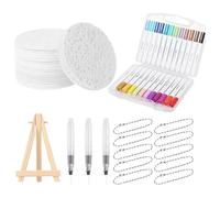 Puffy - Kit de peinture 3D Magic Puffys - Kit de peinture 3D - En mousse - Avec 12 marqueurs de couleur et mini chevalet - Pour texture mousse (B-24 crayons de couleur)