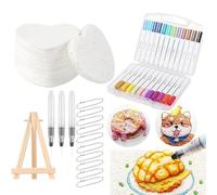 Puffy Kit de peinture 3D Magic Puffys - Kit de peinture 3D en mousse avec 12 marqueurs de couleur et mini chevalet pour texture mousse (crayons de couleur C-24)