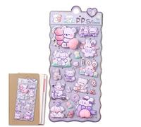 Puffy Stickers - Accessoires de scrapbooking de dessin animé - Décoration amusante | Autocollants animaux mignons - Autocollants amusants | Bureau Bricolage Scrapbooking Carnet Journal Planificateur
