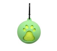 PuffySelect Support de balle de tennis en silicone pour animal domestique chien chat motif pattes de chien et chat Rose et vert