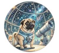 Pug 1000 Pieces Jigsaw Puzzles for Adults Challenging Game Stress Relieving Entertainment Exercise The Memory of The Brain for Men, Women, Elders, Seniors 1000pcs (67.5x67.5cm)