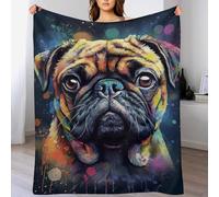 Pug Chien Canape Couverture Polaire Flannel Tapis Douillet Couvertures De À Chaud À Jet Polaire Facile À Manipuler 100×130cm