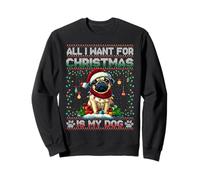 Pug Christmas Tree Lights Decorations Dog Lover Xmas Gifts Sweatshirt