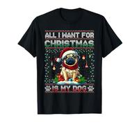 Pug Christmas Tree Lights Decorations Dog Lover Xmas Gifts T-Shirt