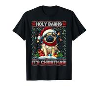 Pug Christmas Tree Lights Decorations Dog Lover Xmas Gifts T-Shirt