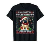 Pug Christmas Tree Lights Decorations Dog Lover Xmas Gifts T-Shirt