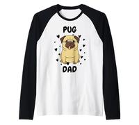 Pug Dad Papa Père Fête des Pères Paps Pa Daddy Manche Raglan