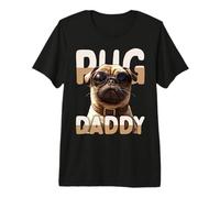 Pug Daddy Mops Papa Chien Papa Fête des Pères Doux Mops Dad T-Shirt Haut de Gamme