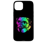 Pug DJ Casque audio rétro pour amoureux des chiens Coque pour iPhone 15 Plus
