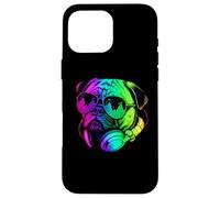 Pug DJ Casque audio rétro pour amoureux des chiens Coque pour iPhone 16 Pro Max