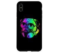 Pug DJ Casque audio rétro pour amoureux des chiens Coque pour iPhone XS Max