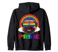 Pug Dog LGBT Rainbow Gay Lesbian Funny LGBT Pride Sweat à Capuche