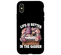 Pug Gnome Dad Life Is Better In The Garden For Pug Grandpa Coque pour iPhone X/XS