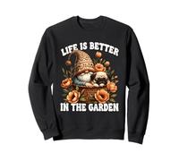 Pug Grandpa Life Is Better In The Garden Gnome For Pug Mom Sweatshirt