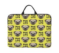 Pug Life - Joli Visage de Carlin Jaune,Housse pour Ordinateur Portable 14 Pouces, Sacoche pour Ordinateur Portable, Mallette avec poignée