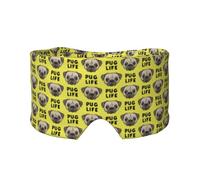 Pug Life - Joli visage de carlin jaune,Masque pour les yeux bloquant la lumière Cache-yeux et cache-oreilles pour le sommeil